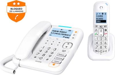 Téléphone fixe sans fil avec répondeur Alcatel XL785 Duo Blanc - Téléphone  sans fil