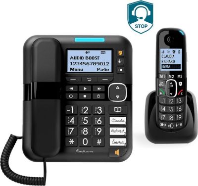 Téléphone sans fil AMPLICOMMS Téléphone fixe filaire Amplicomms 1580 C