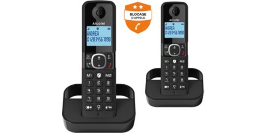 Téléphone sans fil ALCATEL F860 Duo Noir