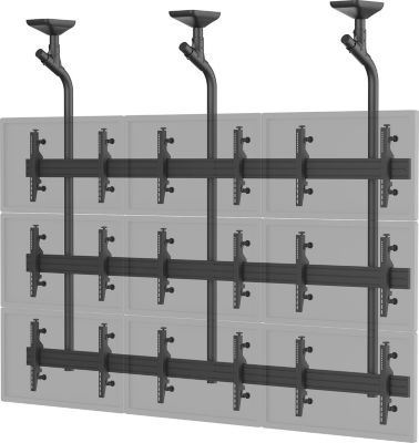 Support plafond TV KIMEX 9 écrans TV 45''- 50'', noir