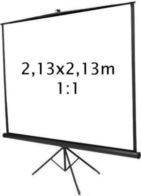 Ecran de projection KIMEX trépied 2,13 x 2,13 m- Format 1:1