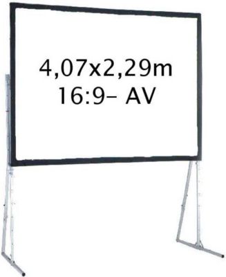 Ecran de projection KIMEX valise 4,07 x 2,29 m, 16:9- Toile Avant