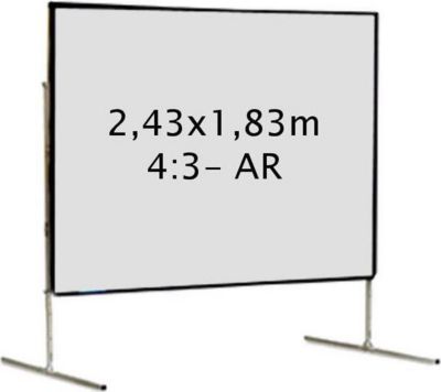 Ecran de projection KIMEX valise 2,43 x 1,83 m, 4:3- Toile Arrière