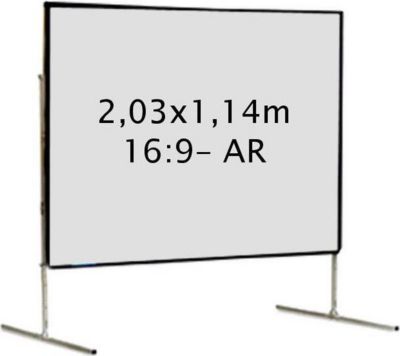 Ecran de projection KIMEX valise 2,03x1,14 m, 16:9- Toile Arrière