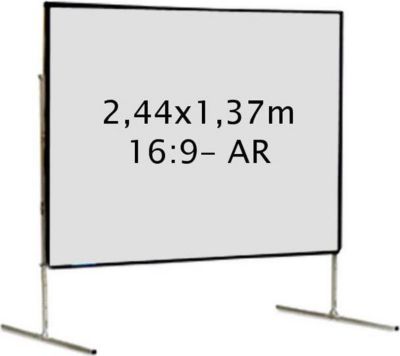 Ecran de projection KIMEX valise 2,44x1,37 m, 16:9- Toile Arrière
