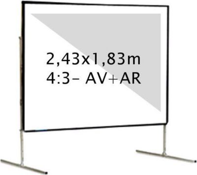 Ecran de projection KIMEX valise 2,43 x 1,83 m, 4:3- Toile AV + AR