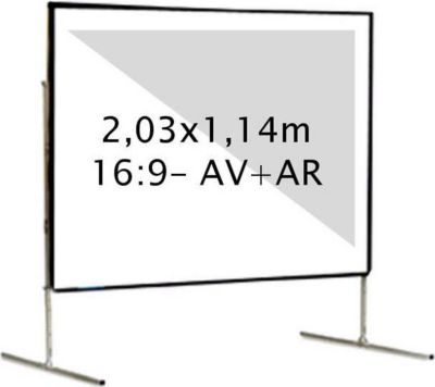 Ecran de projection KIMEX valise 2,03 x 1,14m, 16:9- Toile AV + AR