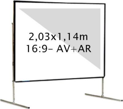 Ecran de projection KIMEX valise 2,03 x 1,14m, 16:9- Toile AV + AR