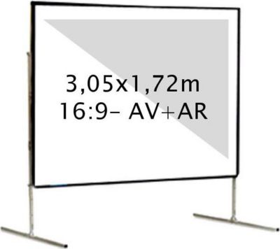 Ecran de projection KIMEX valise 3,05 x 1,72m, 16:9- Toile AV + AR