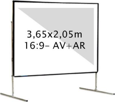 Ecran de projection KIMEX valise 3,65 x 2,05m, 16:9- Toile AV + AR