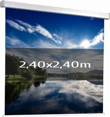 Ecran de projection KIMEX manuel 2,40 x 2,40m (1/1)- Toile blanche