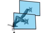 Support mural TV KIMEX réglable 2 écrans PC 13-27"/ USB + AUDIO