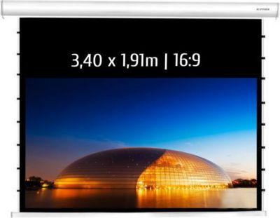 Ecran de projection KIMEX electrique tensionné 3,40 x 1,91 m, 16:9