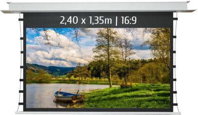Ecran de projection KIMEX elect. encastrable tensionné 2,40x1,35m