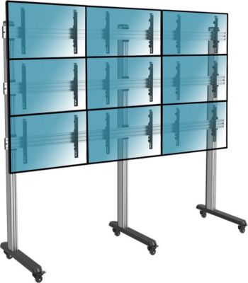 Pied TV KIMEX Support sur Pied 9 écrans TV 45"-50"/55"
