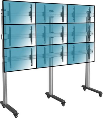 Pied TV KIMEX Support de Sol pour 9 écrans TV 50"-55"