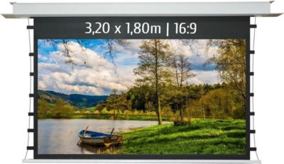 Ecran de projection KIMEX elect. encastrable tensionné 3,20x1,80m