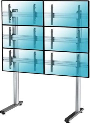 Pied TV KIMEX Support de Sol pour 6 écrans TV 45"-55"