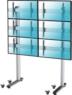 Pied TV KIMEX Support de Sol pour 6 écrans TV 45"-55"