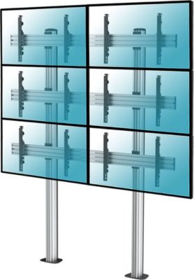 Pied TV KIMEX Support de Sol pour 6 écrans TV 45"-55"