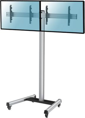 Pied TV KIMEX Support à roulettes 2 écrans TV 43"- 49" Pied TV KIMEX Support à roulettes 2 écrans TV 43"- 49"
