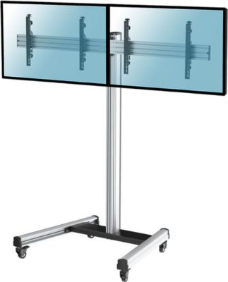 Pied TV KIMEX Support à roulettes 2 écrans TV 43"- 49"