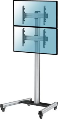 Pied TV KIMEX Support à roulettes 2 écrans TV 40"- 65"