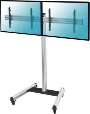 Pied TV KIMEX Support à roulettes 2 écrans TV 50"- 55"