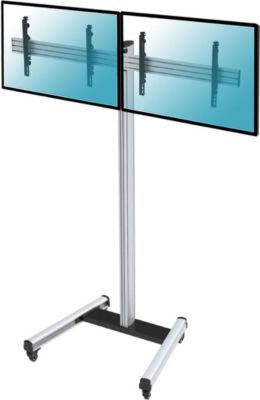 Pied TV KIMEX Support à roulettes 2 écrans TV 50"- 55" Pied TV KIMEX Support à roulettes 2 écrans TV 50"- 55"