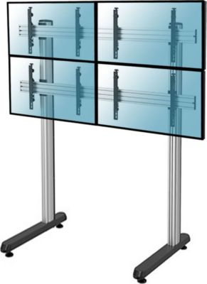 Pied TV KIMEX Support Sol 4 écrans TV 45-55", H 240 cm