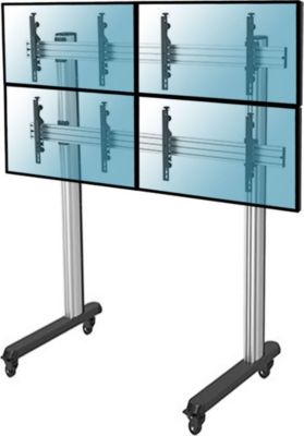 Pied TV KIMEX Support 4 écrans TV 45"-55", H 240 cm