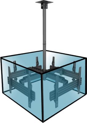 Support mural TV KIMEX Support plafond 4 écrans 32"-65"