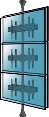 Pied TV KIMEX Support sol-plafond 6 écrans TV 32"-75",