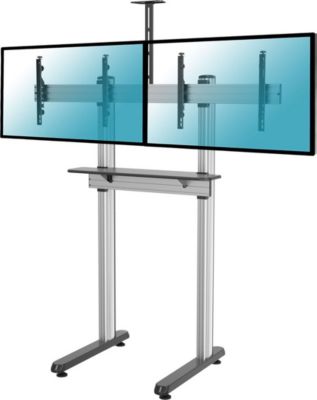 Pied TV KIMEX sol pour 2 écrans TV 45"-55" à poser
