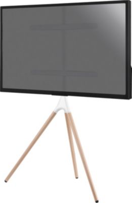 Pied TV KIMEX chevalet pour écran 45"-65", Blanc/hêtre