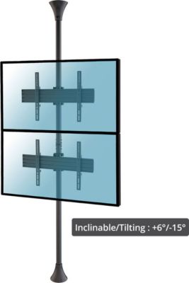 Pied TV KIMEX inclinable 2 écrans 32-75" 600x400 max