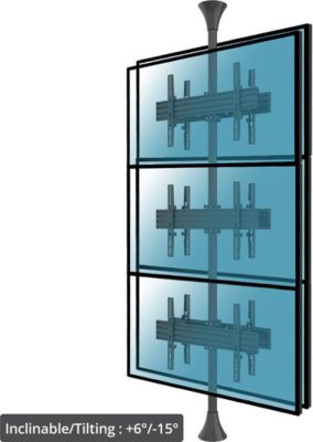 Pied TV KIMEX inclinable 6 écrans 32-75" 400x400 max