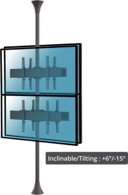 Pied TV KIMEX inclinable 4 écrans 32-75" 400x400 max
