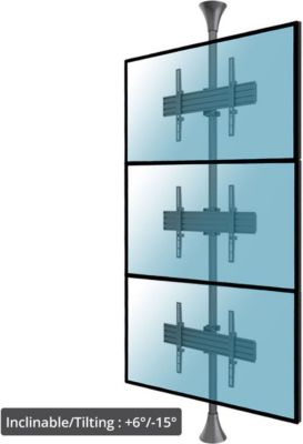 Pied TV KIMEX inclinable 3 écrans 32-75" 400x400 max