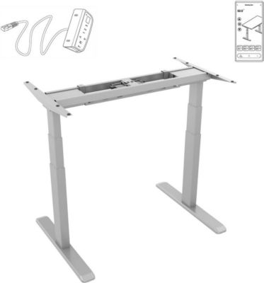Bureau ergonomique KIMEX Pied de Bureau motorisé, Gris - Connecté