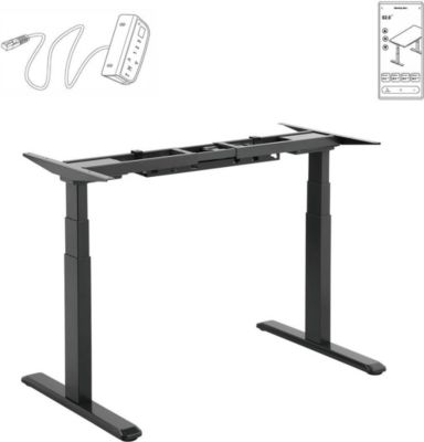 Bureau ergonomique KIMEX Pied Bureau motorisé, Noir - Connecté
