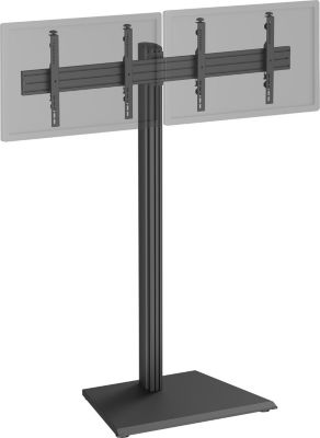 Pied TV KIMEX 2 écrans TV 43"-49", Hauteur 175cm, noir
