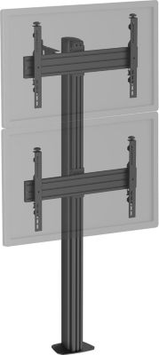 Pied TV KIMEX 2 écrans TV 43"-49", Hauteur 175cm, noir