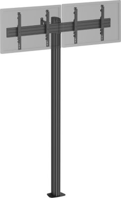 Pied TV KIMEX 2 écrans TV 43"-49", Hauteur 240cm, noir