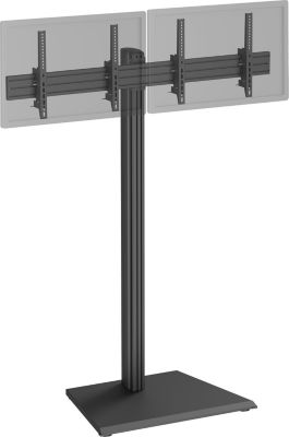 Pied TV KIMEX 2 écrans TV 43"-49", Hauteur 175cm, noir