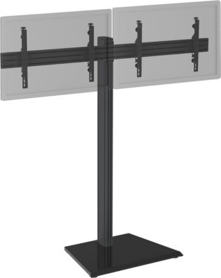 Pied TV KIMEX 2 écrans TV 50"-55", Hauteur 175cm, noir