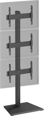 Pied TV KIMEX 3 écrans TV 40"-65", Hauteur 240cm, noir