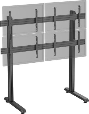 Pied TV KIMEX 4 écrans TV 45"-55", à poser, noir