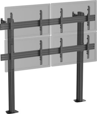Pied TV KIMEX 4 écrans TV 45"-55", à fixer, noir