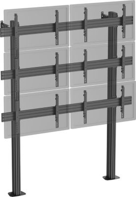 Pied TV KIMEX 6 écrans TV 45"-55", à fixer, noir
